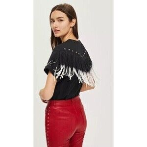 Johnny Cash Fringe Women Rodeo Western Style T-Shirt by And Finally Sz 4 Medium